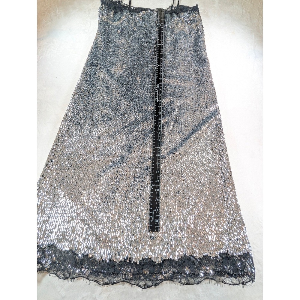 Lilly Sisto x Gianna Bini Allegra Sequin Lace Slip Dress Silver Size 6 NWT - Picture 10 of 12